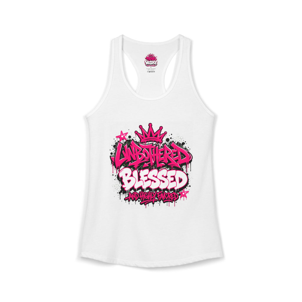 Unbothered Blessed Racerback Tank - Pink Wisky Streetwear