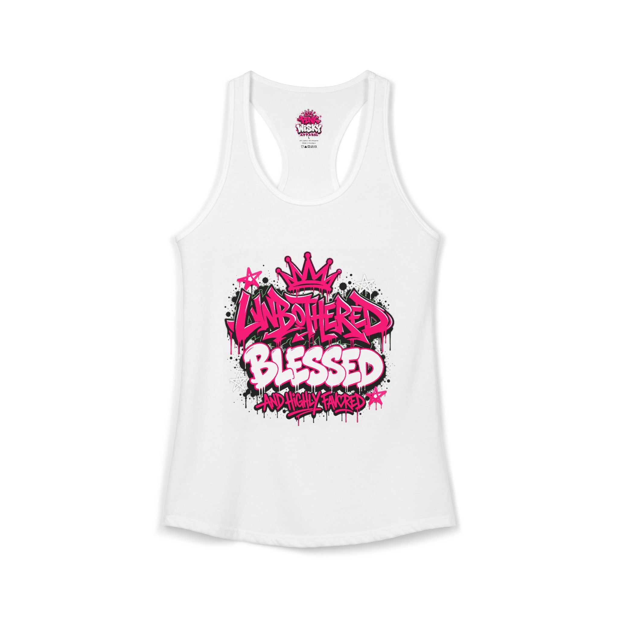 Unbothered Blessed Racerback Tank - Pink Wisky Streetwear