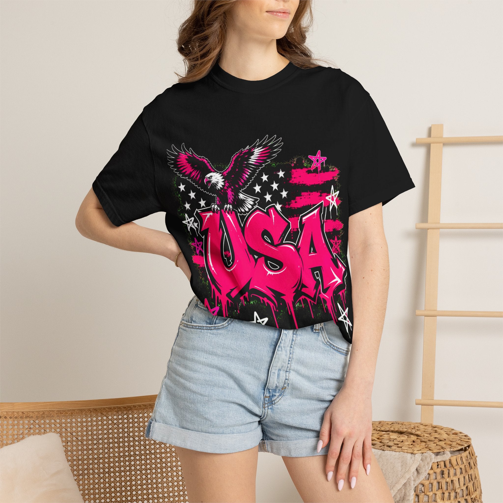 USA Graffiti Eagle T-Shirt — Patriotic Streetwear