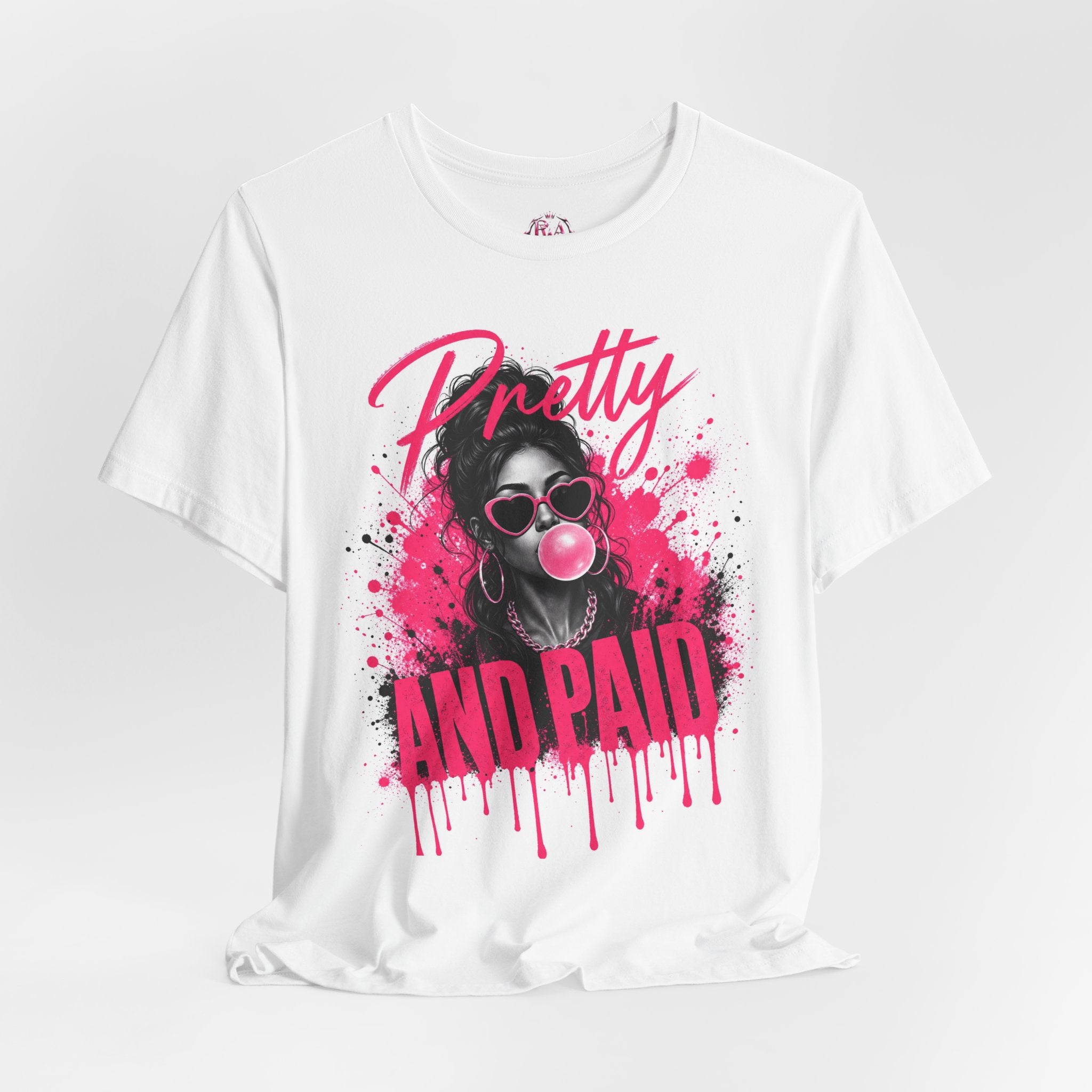 Pretty and Paid Graphic Tee — Bold Pink Bubblegum Streetwear T-Shirt