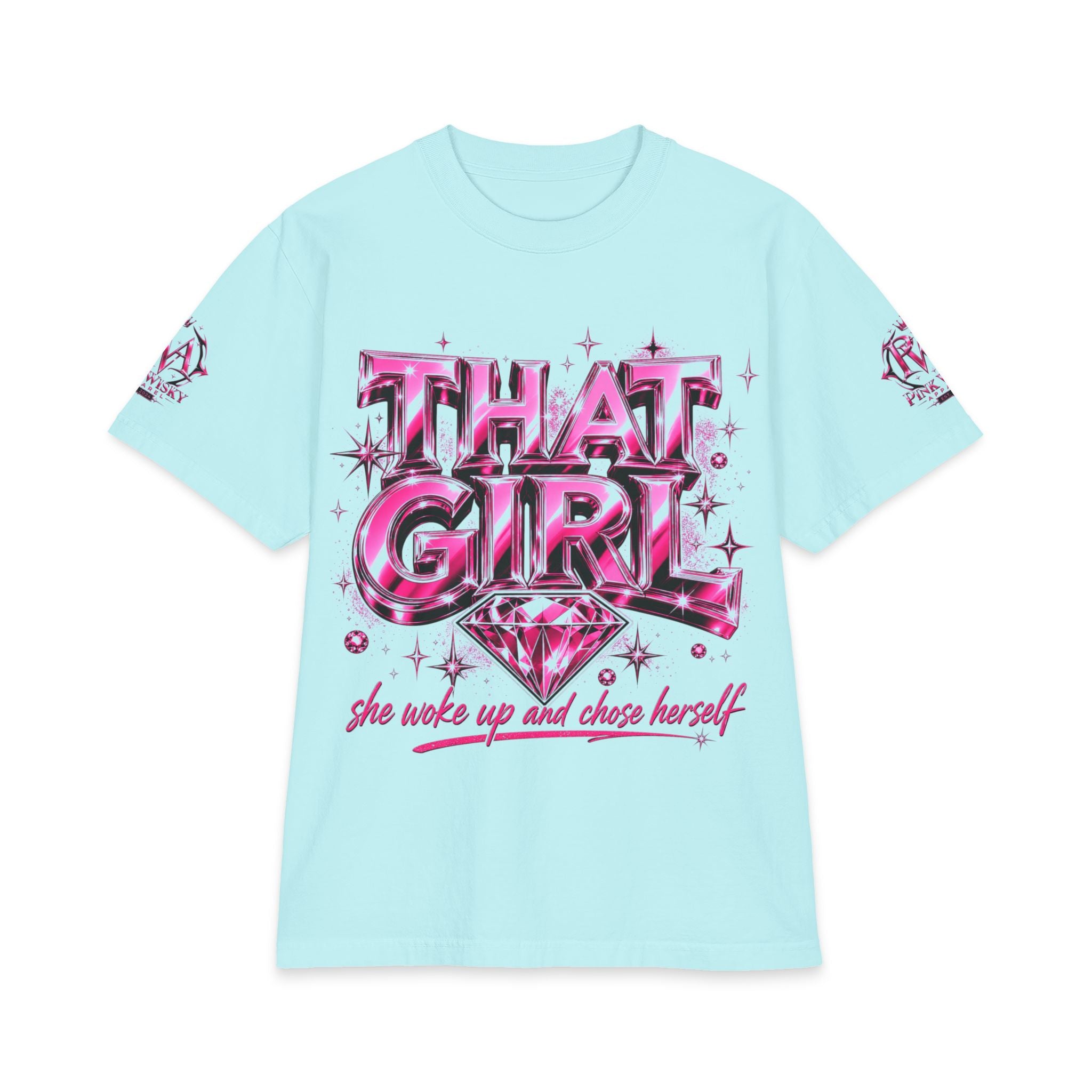 That Girl Graphic T‑Shirt — "She Woke Up and Chose Herself" Pink Diamond Tee