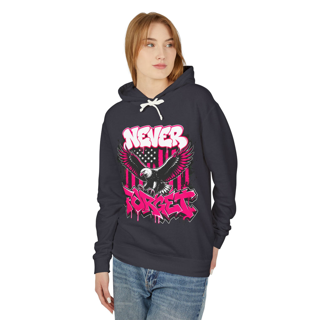 Never Forget Eagle Hoodie — Pink Wisky Graffiti Streetwear