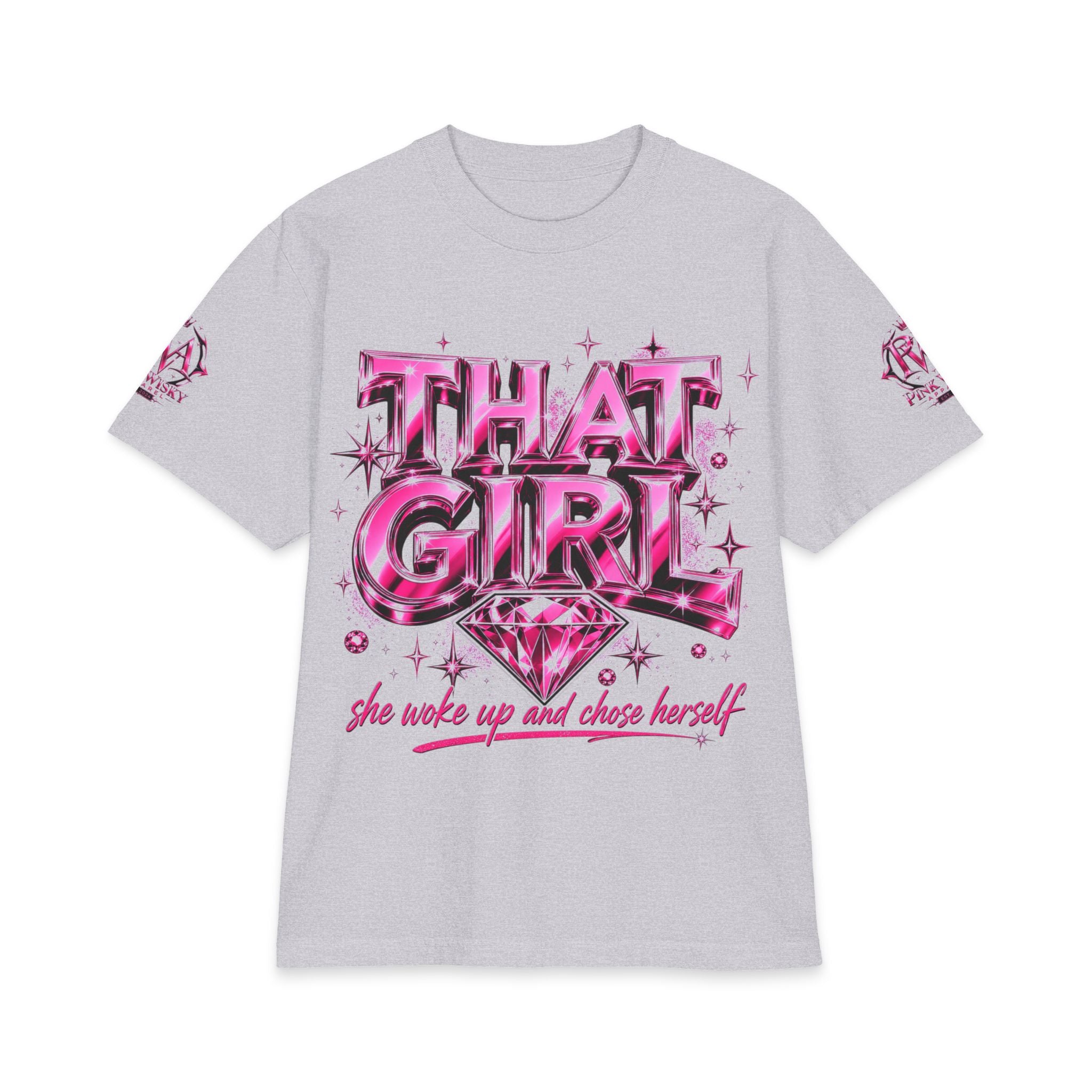 That Girl Graphic T‑Shirt — "She Woke Up and Chose Herself" Pink Diamond Tee