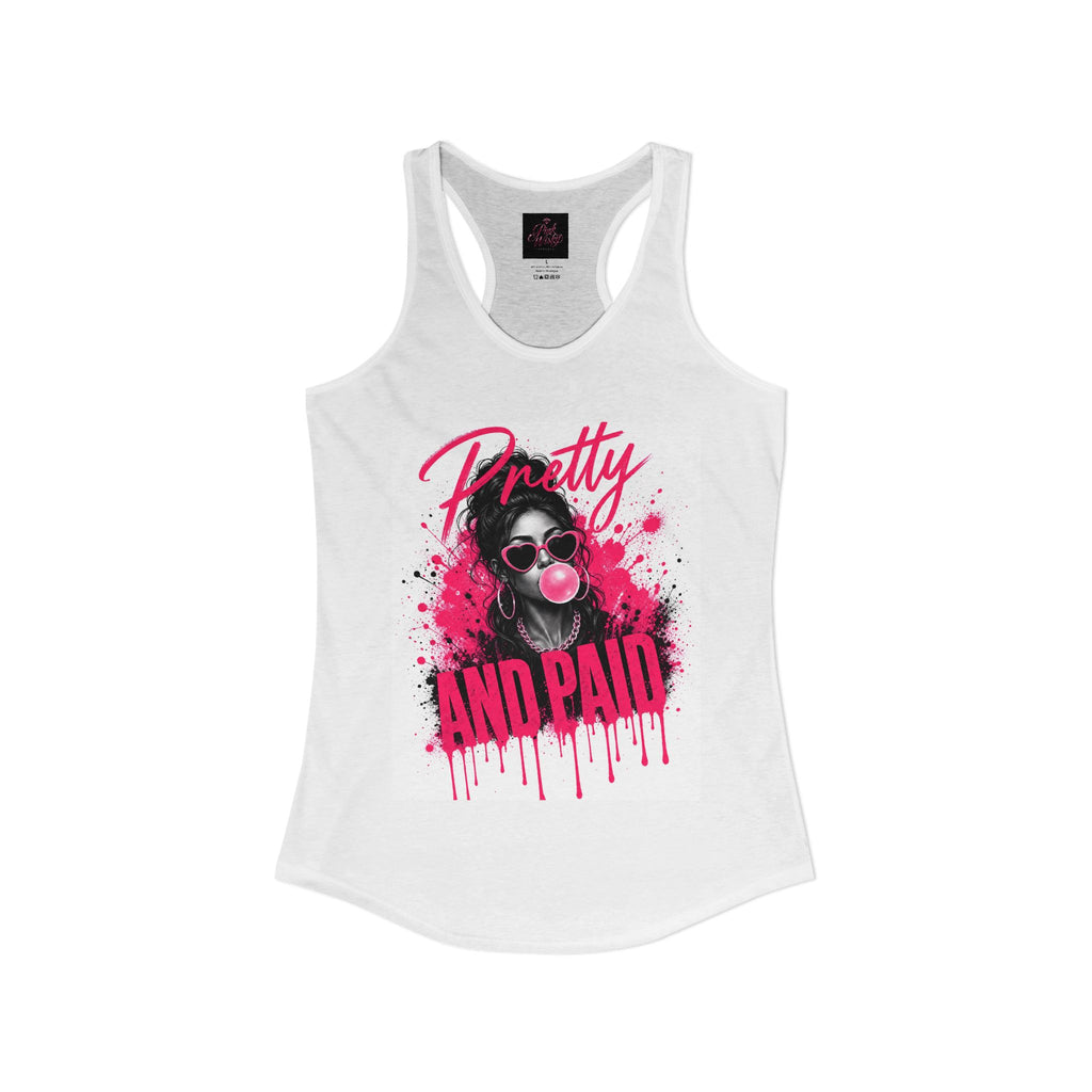 Pink Wisky Racerback Tank — Bold Print Womens Athletic Tank Top