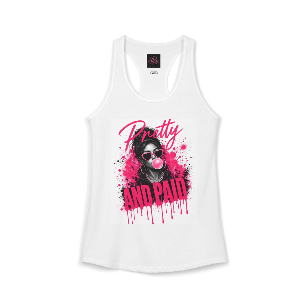 Pink Wisky Racerback Tank — Bold Print Womens Athletic Tank Top