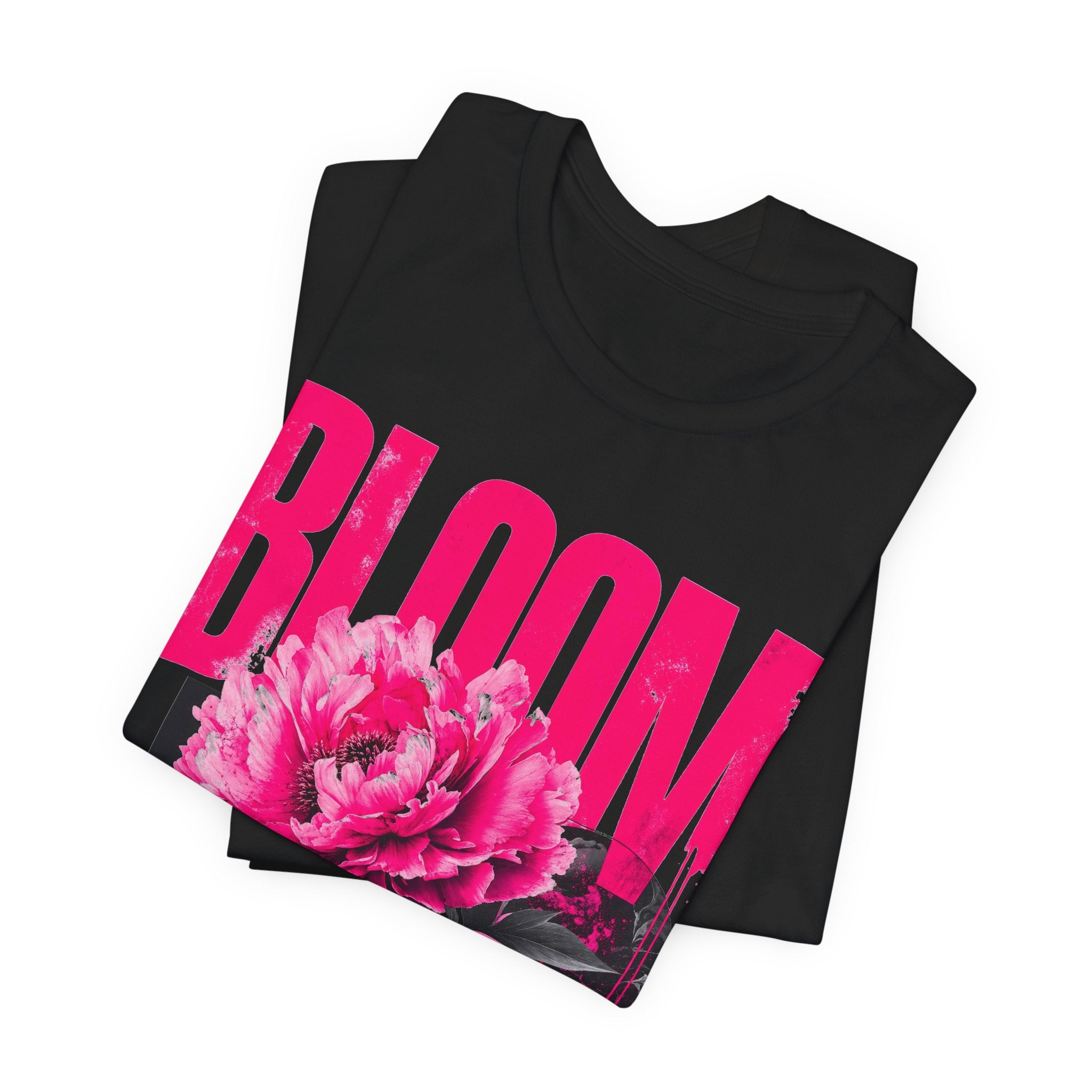 Abstract Bloom Graphic Tee — Women's Floral Pink Streetwear T-Shirt