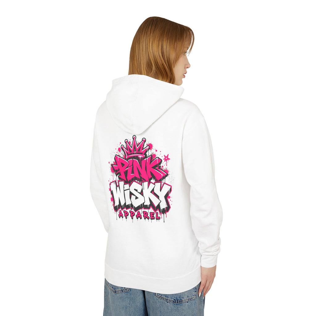 Proud American Woman Hoodie — Pink Graffiti Star Patriotic Pullover