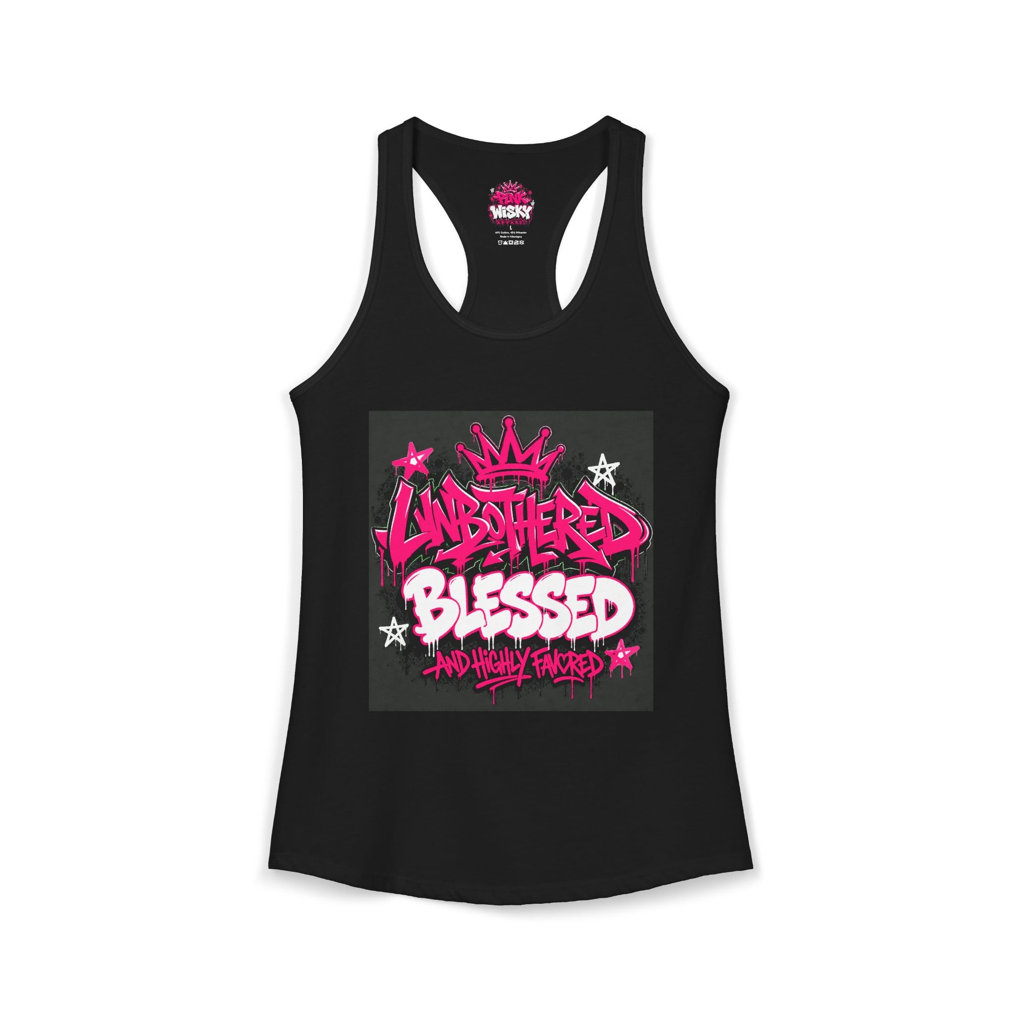 Unbothered Blessed Racerback Tank - Pink Wisky Streetwear