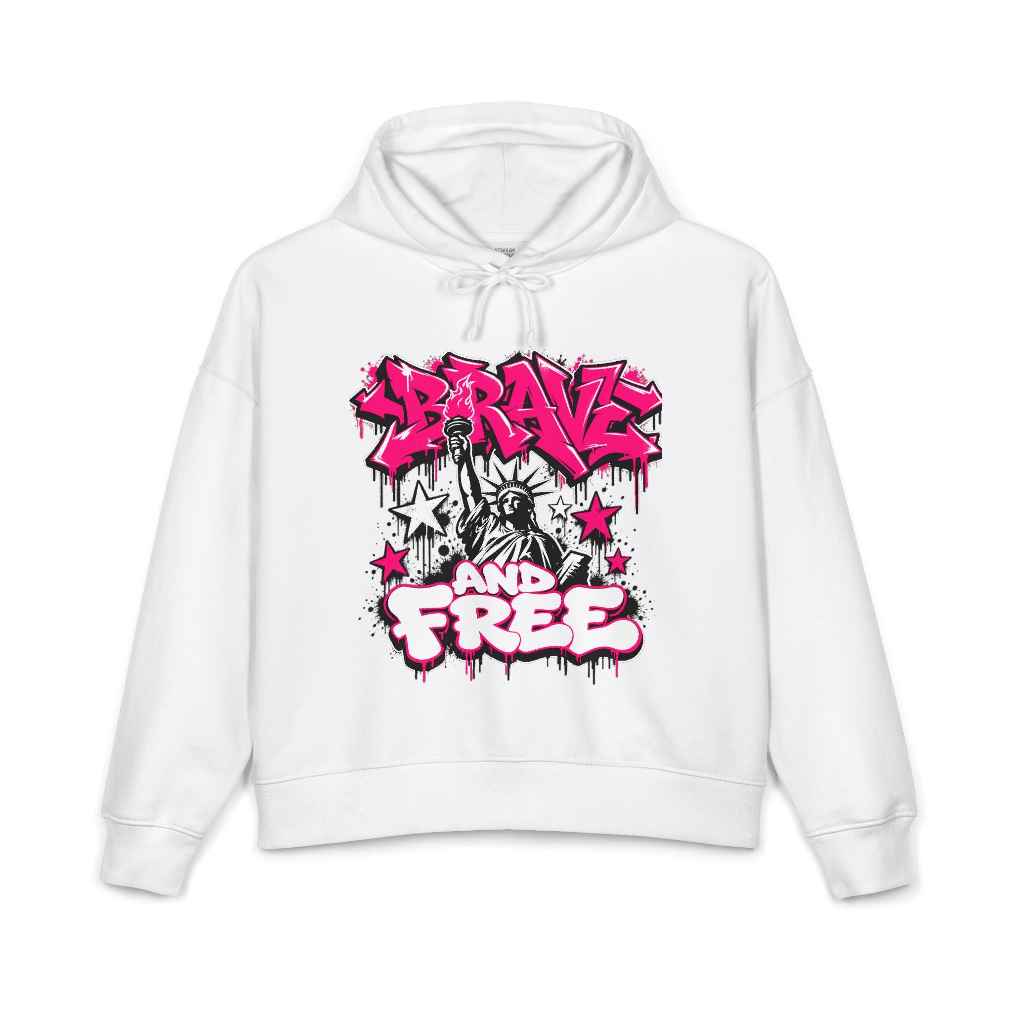 Brave and Free Graffiti Hoodie — Women's Organic Pullover