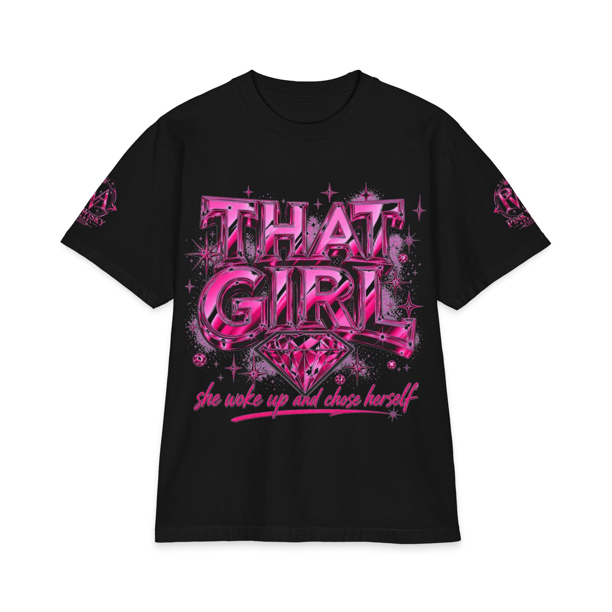 That Girl Graphic T‑Shirt — "She Woke Up and Chose Herself" Pink Diamond Tee