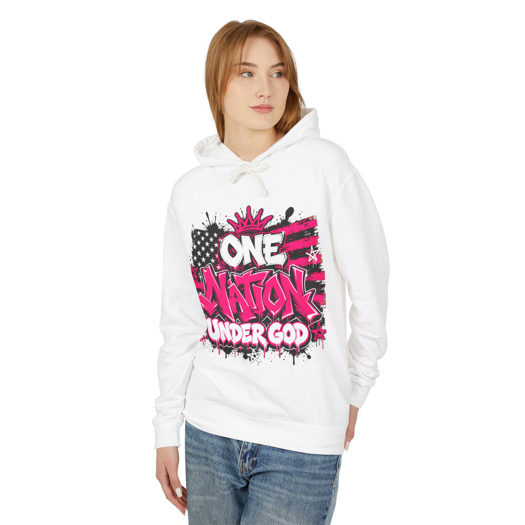 One Nation Under God Hoodie — Patriotic Graffiti Pullover