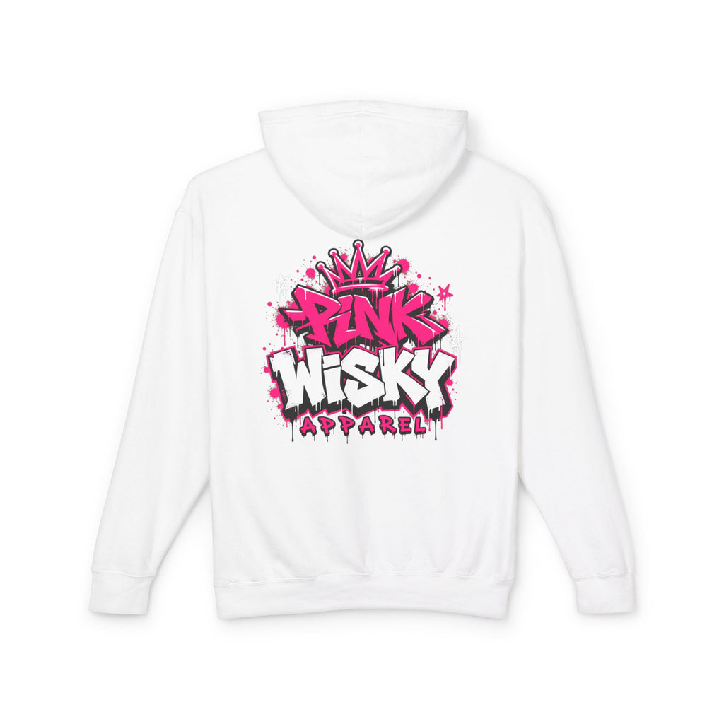 Proud American Woman Hoodie — Pink Graffiti Star Patriotic Pullover