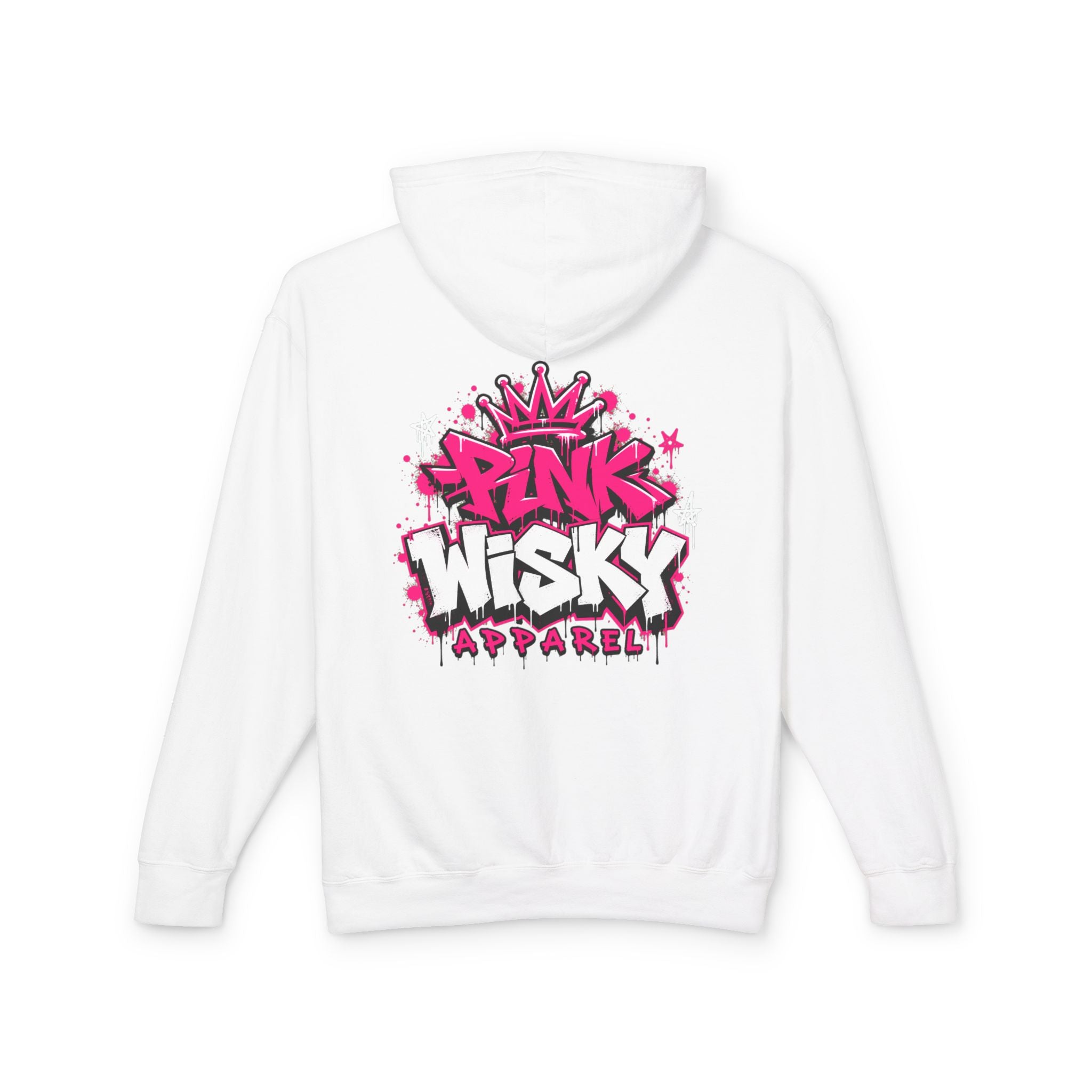 Proud American Woman Hoodie — Pink Graffiti Star Patriotic Pullover