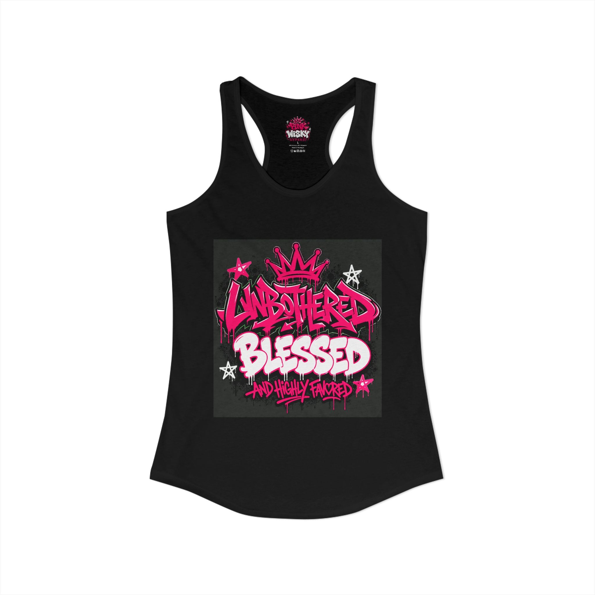 Unbothered Blessed Racerback Tank - Pink Wisky Streetwear