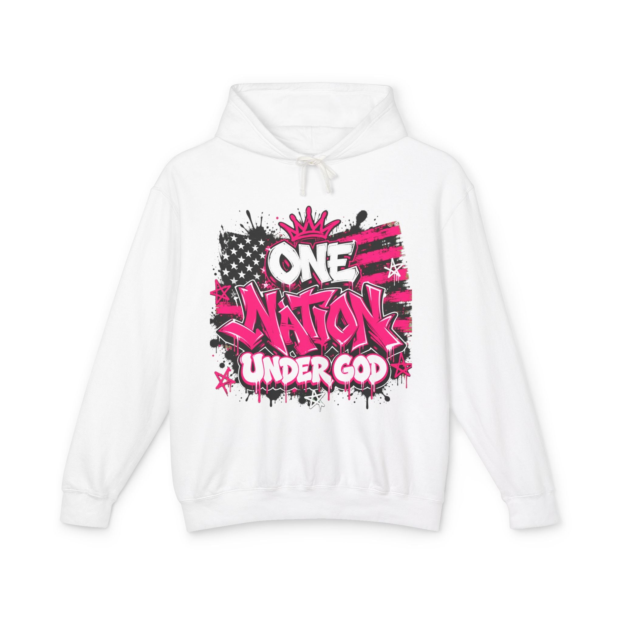 One Nation Under God Hoodie — Patriotic Graffiti Pullover