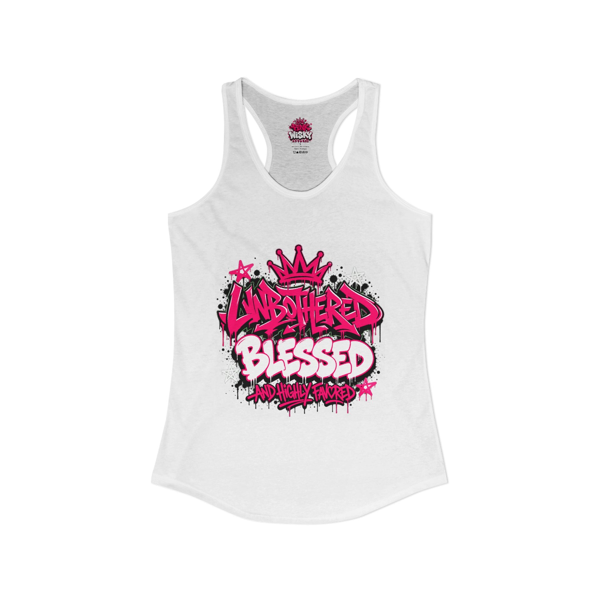 Unbothered Blessed Racerback Tank - Pink Wisky Streetwear