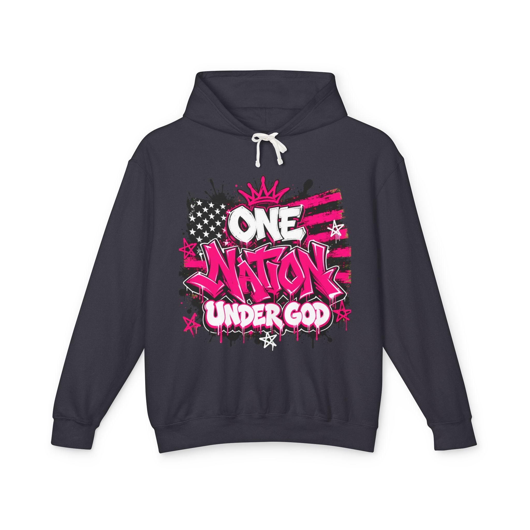 One Nation Under God Hoodie — Patriotic Graffiti Pullover