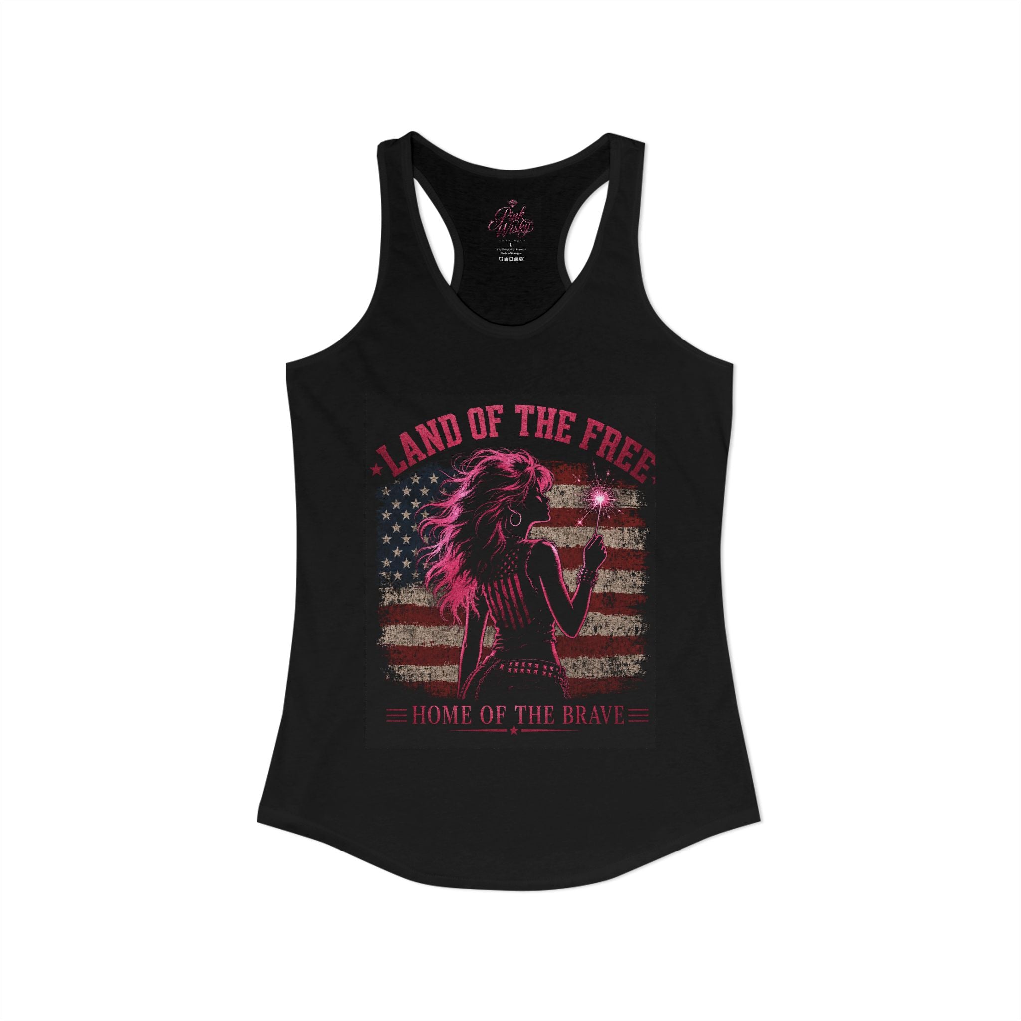 Pink Wisky Racerback Tank — Slim Fit Womens Streetwear Tank Top