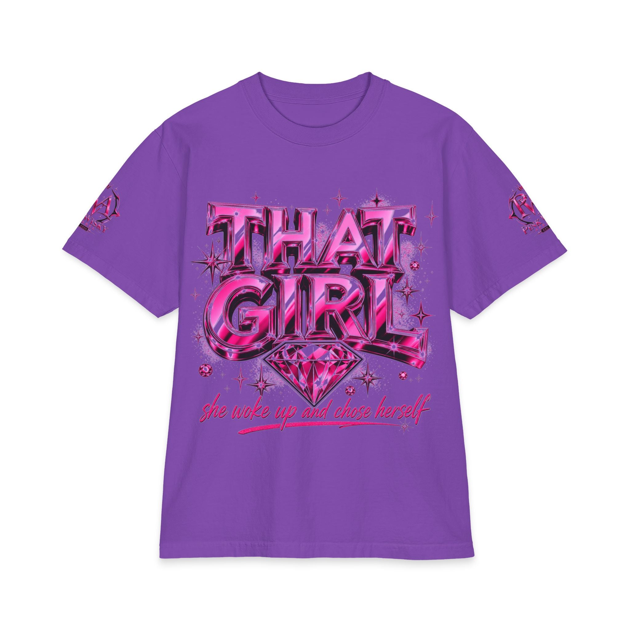 That Girl Graphic T‑Shirt — "She Woke Up and Chose Herself" Pink Diamond Tee