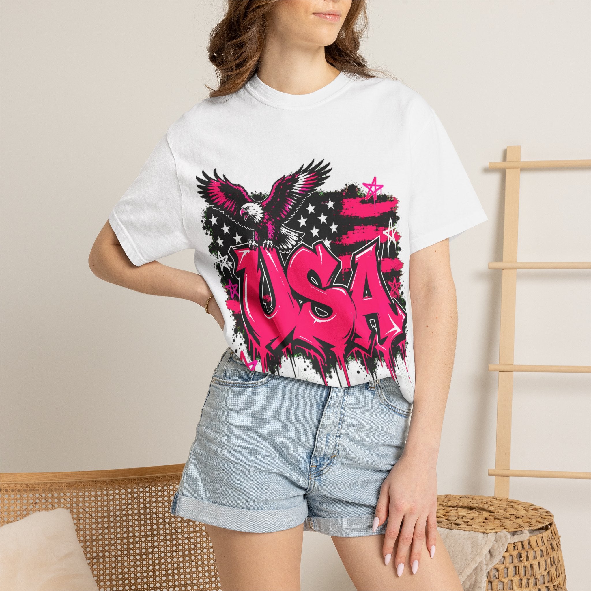 USA Graffiti Eagle T-Shirt — Patriotic Streetwear