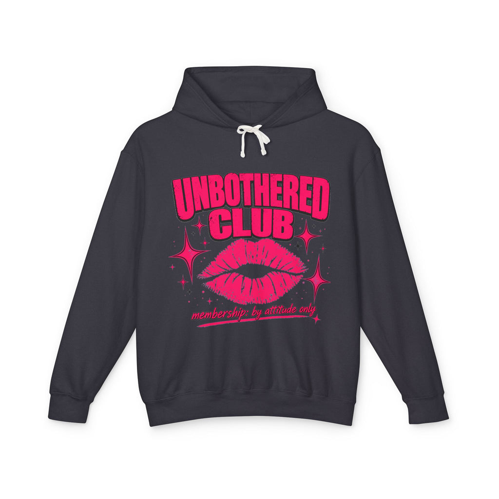 Unbothered Club Hoodie — Pink Kiss Graphic Womens Lightweight Sweatshirt