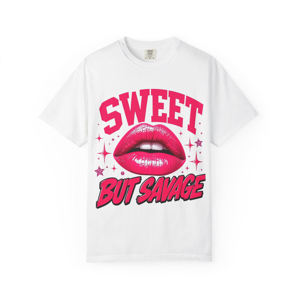 Sweet But Savage Garment-Dyed Tee — Women's Vintage Wash Graphic T-Shirt