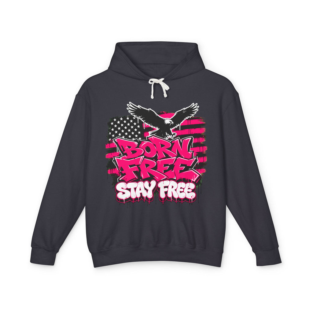 Born Free Stay Free Hoodie - Patriotic Eagle Graphic Pullover