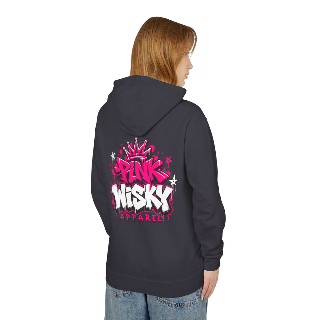 Proud American Woman Hoodie — Pink Graffiti Star Patriotic Pullover